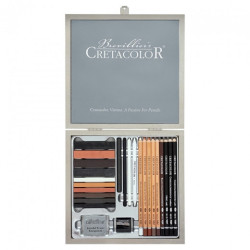Cretacolor passion box zestaw rysunkowy 25 elementów - sklep plastyczn