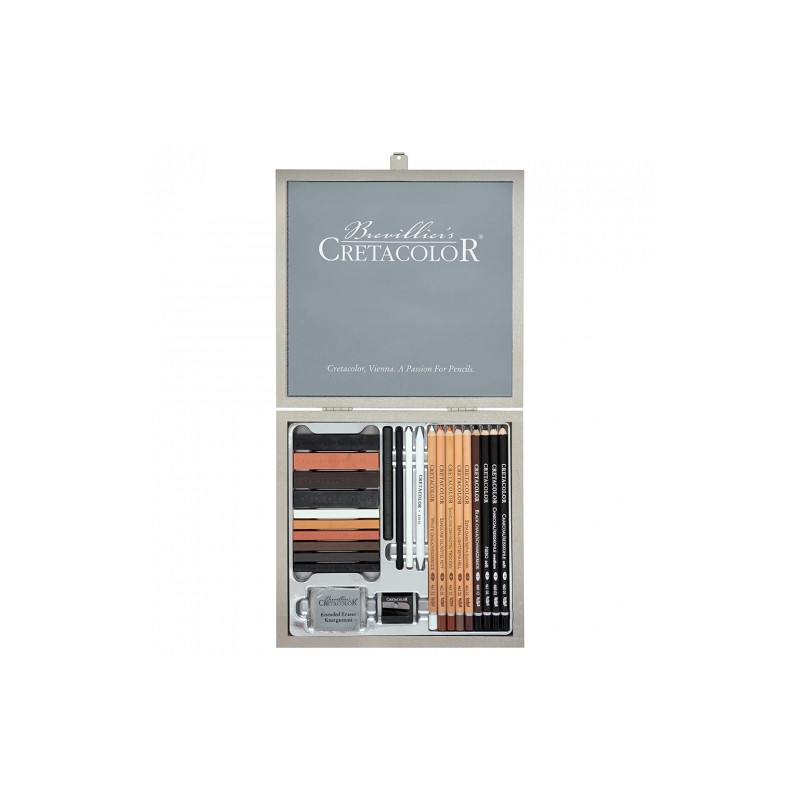 Cretacolor passion box zestaw rysunkowy 25 elementów - sklep plastyczn