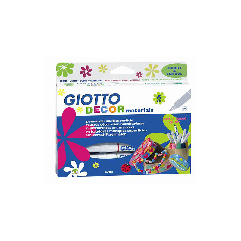 Giotto Decor materials flamastry akrylowe 4mm 6szt - sklep plastyczny