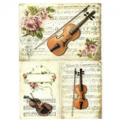 Papier ryżowy do decoupage A4 ITD R374