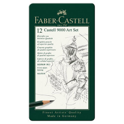 Faber-Castell 9000 zestaw 12 ołówków 8B-2H metalowe opakowanie - sklep