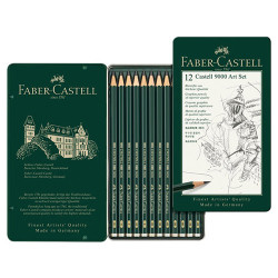 Faber-Castell 9000 zestaw 12 ołówków 8B-2H metalowe opakowanie - sklep