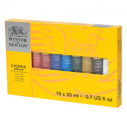 Winsor&Newton galeria zestaw farb akrylowych 10x20 ml - sklep plastycz