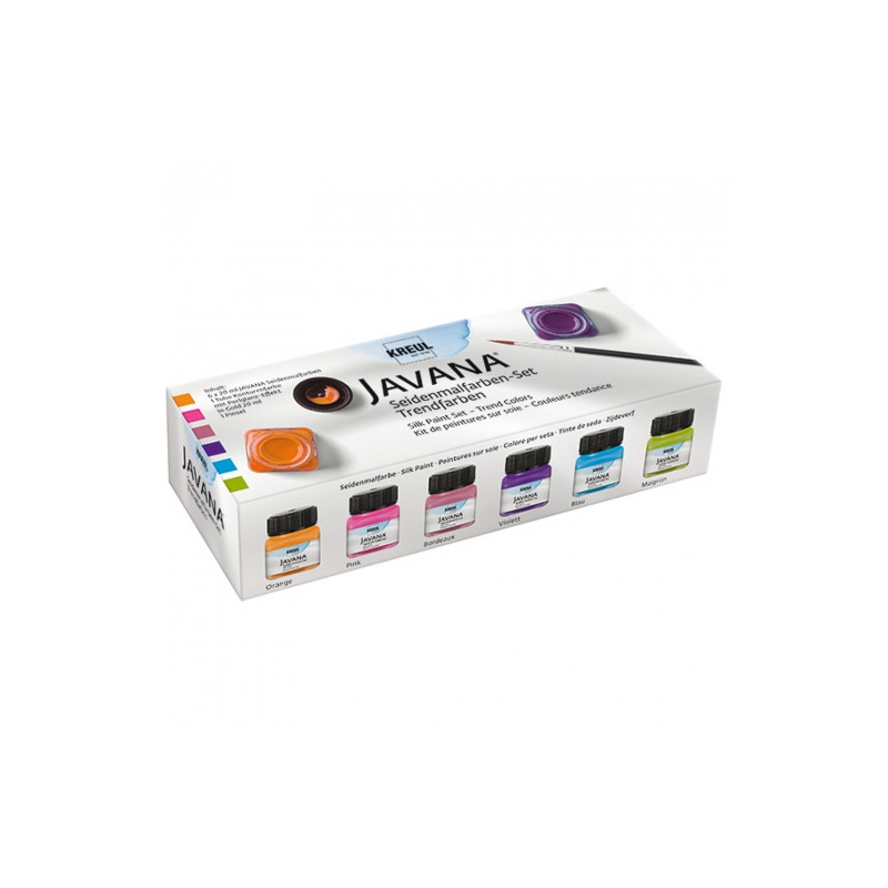 Kreul javana creative trend colors zestaw farb do jedwabiu 6x20ml - sk