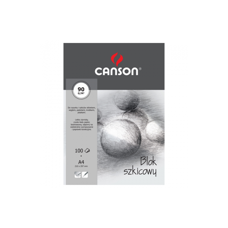 Blok Canson szkicowy 90g szara okładka