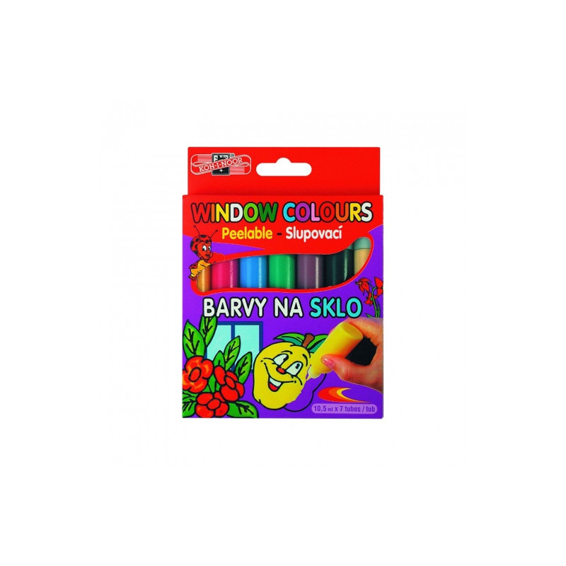 Koh-i-noor farby witrażowe żelowe 5+2 kontury 10,5ml - Sklep plastyczn