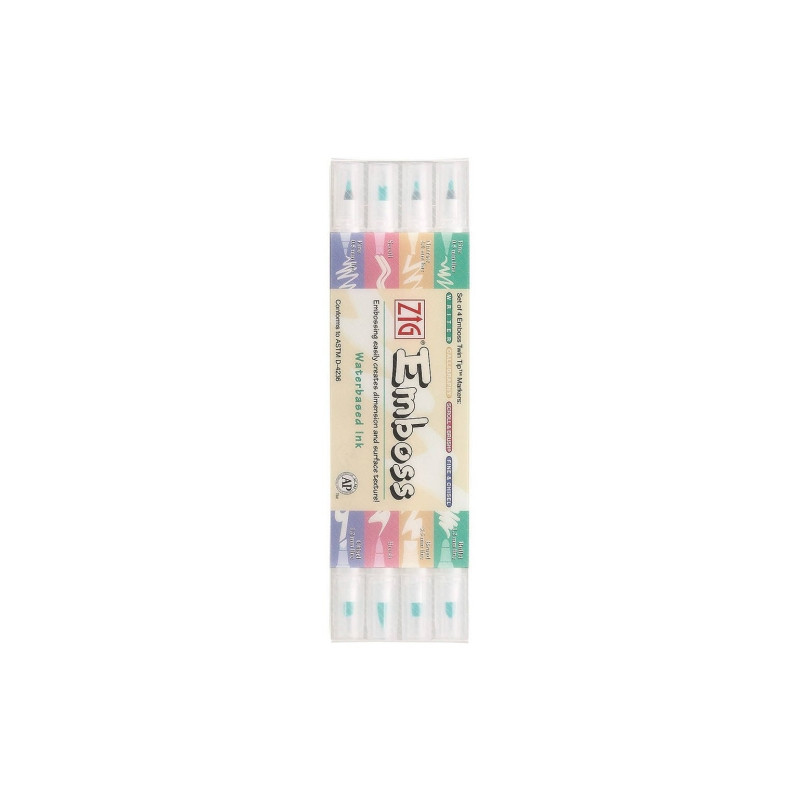 Kuretake emboss a set of 4 double-sided embossing pens