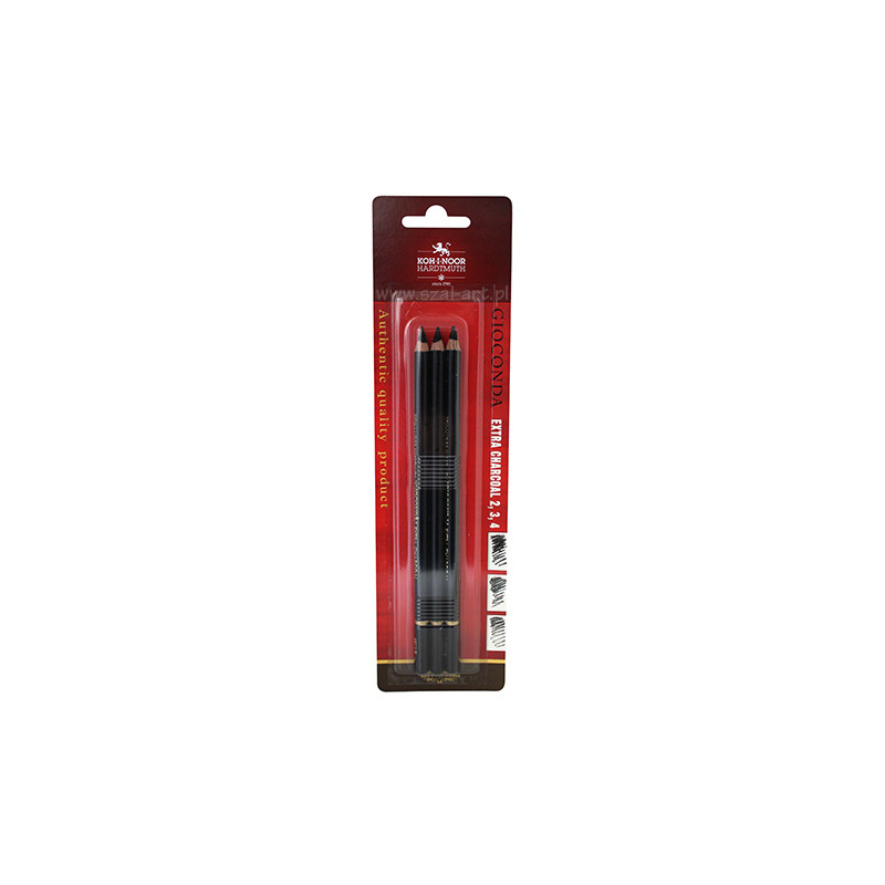 Koh-i-noor gioconda set of 3 black coals in wood