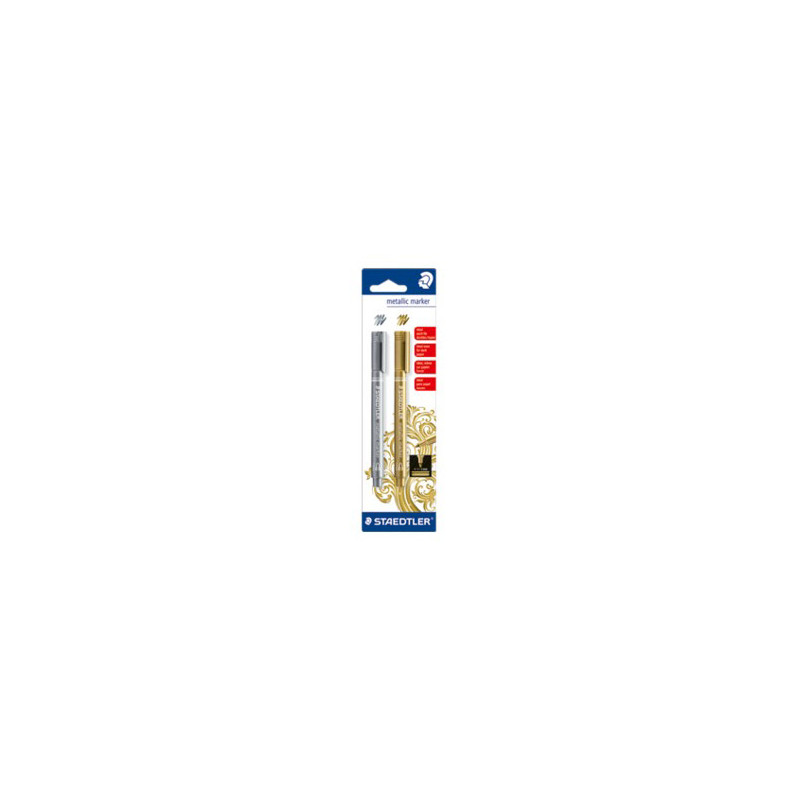Staedtler set of 2 metallic markers 1-2mm - szal art - sklep plastyczn