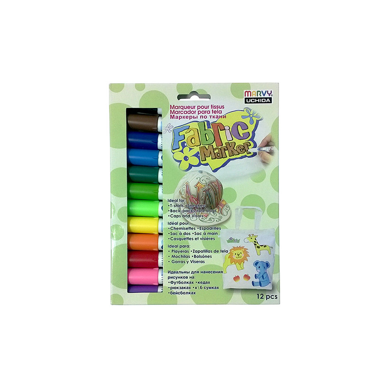 Marvy fabric marker zestaw 12 markerów do tkanin