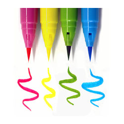 Kuretake clean color real brush pop colors set of 4 markers - szal art