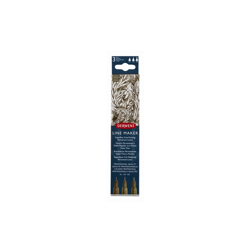 Derwent graphik line maker graphite set of 3 fineliners - szał art - s