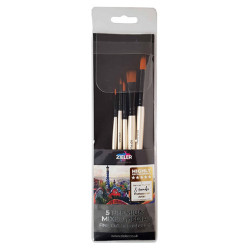 Zieler premium mixed media set of 5 synthetic brushes