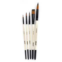 Zieler premium mixed media zestaw 5 pędzli syntetycznych - sklep plast