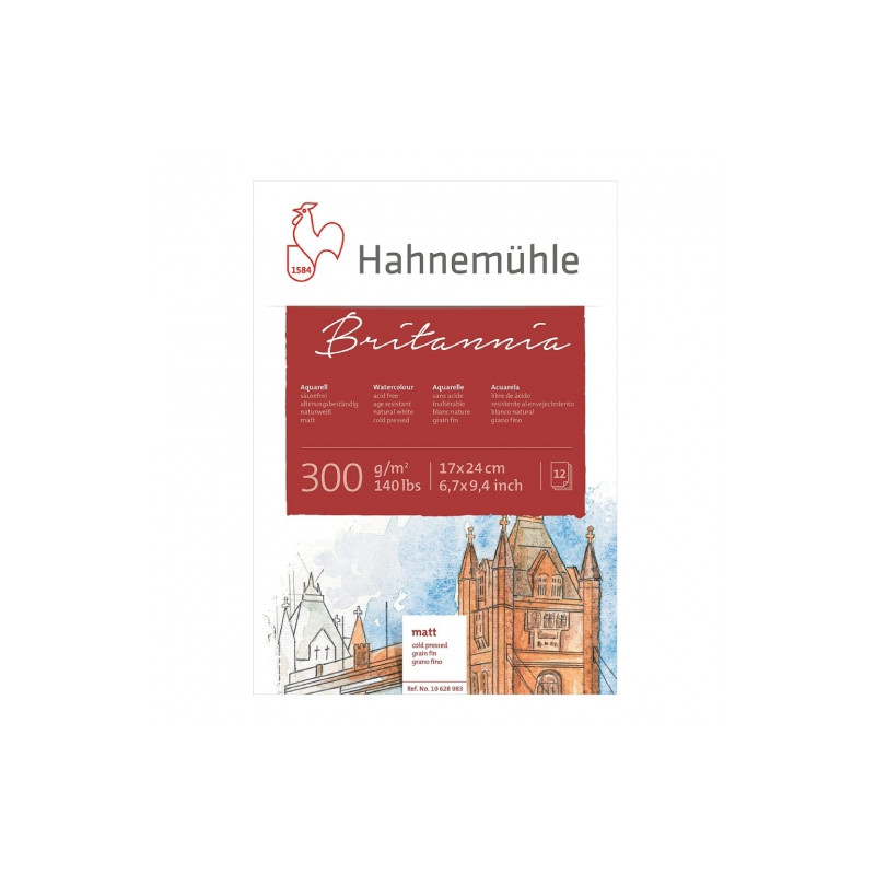 Blok Hahnemuhle britannia do akwareli 300g 12ark - Sklep plastyczny -