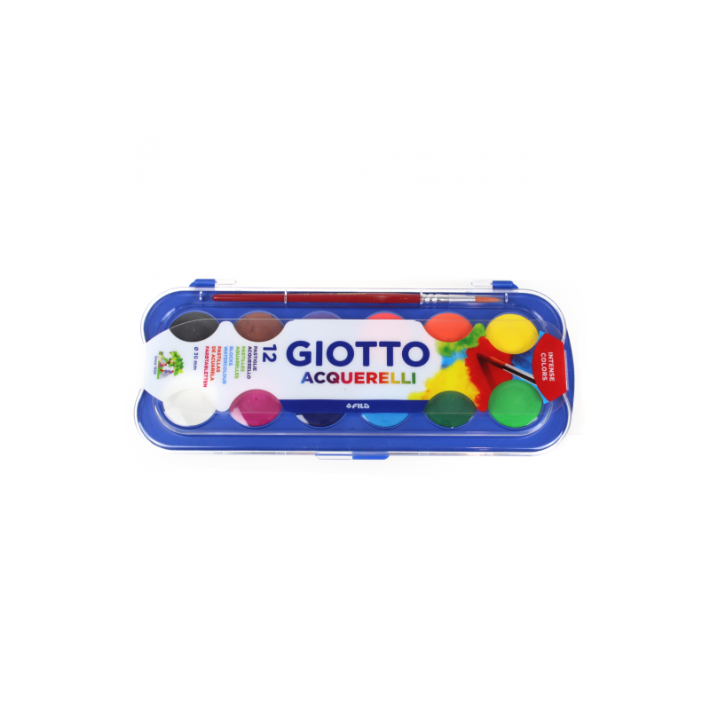 Giotto aquarelli watercolors in a plastic pack of 12 colors