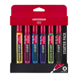 Talens amsterdam medium starter pack zestaw 6 pisaków akrylowych - skl