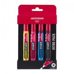 Talens amsterdam medium intro pack zestaw 4 pisaków akrylowych - sklep
