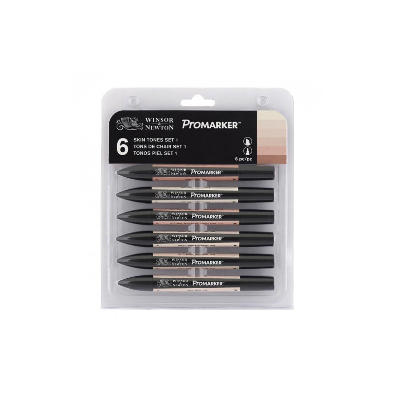 Winsor&Newton, promarker, skin, tones, 1, set, 6, colours, - szal art