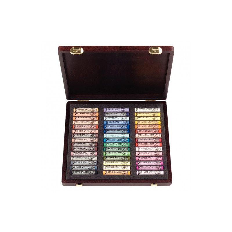 Talens rembrandt traditional portrait soft pastel wooden box 45 colors