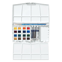 Winsor&Newton cotman painting plus akwarele 16 półkostek i 3 tubki - S
