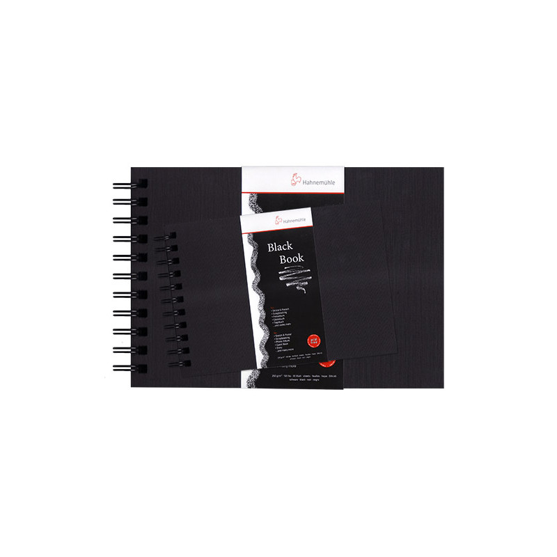 Szkicownik Hahnemuhle black book czarny na spirali 250g 30akr