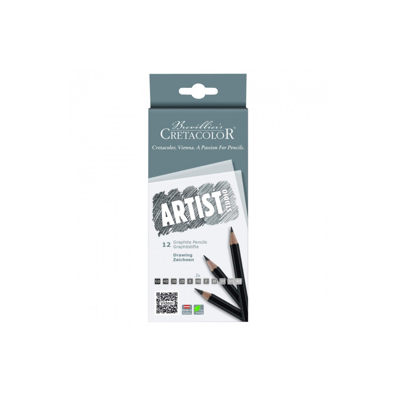 Cretacolor artist studio zestaw 12 ołówków 6B-4H - Sklep plastyczny -
