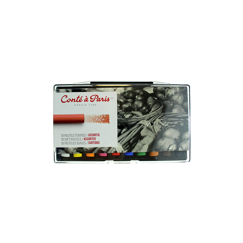 Conte a Paris set of 10 dry pastels in stick plastic packaging