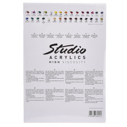 Pebeo studio zestaw farb akrylowych 30x20ml + pędzel - Sklep plastyczn