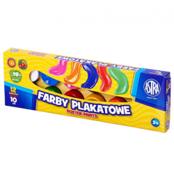 Astra zestaw farb plakatowych 12x10ml - Sklep plastyczny - szał dla pl