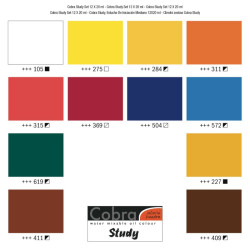 Cobra Study Talens water-based paints set 12x20ml - sklep plastyczny -