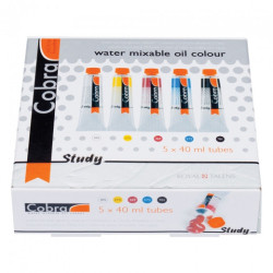 Talens cobra study oil paints water-soluble 5x40ml - sklep plastyczny
