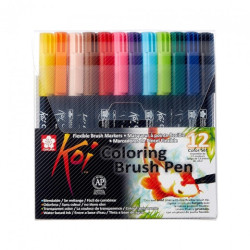 Sakura koi coloring brush pen zestaw 12 pisaków - sklep plastyczny - s