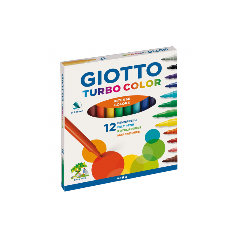 Set of 12 color pens Giotto Turbo Color - sklep plastyczny - szał dla