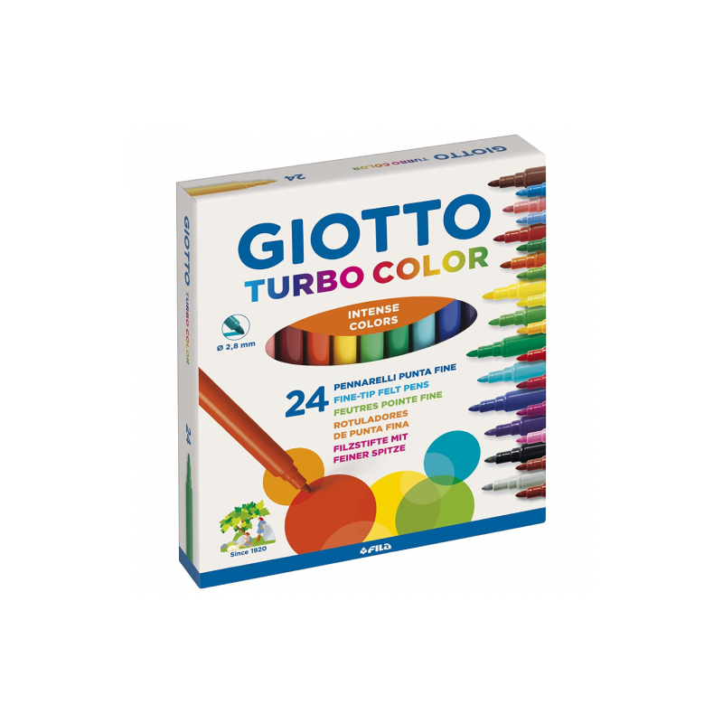 Set of 24 color pens Giotto Turbo Colo - szal art - sklep plastyczny