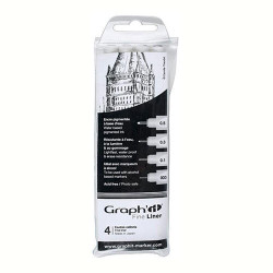 Graphit fine liner zestaw 4 pisaków - sklep plastyczny - szał dla plas
