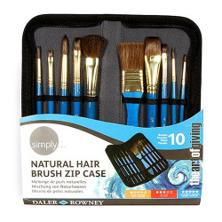 Daler Rowney Simply komplet 10 naturalnych pędzli w piórniku  - sklep
