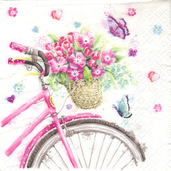 Serwetka do decoupage Daisy 4-023301 kosz na rowerze - sklep plastyczn