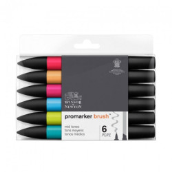 Winsor&Newton brushmarker mid tones set 6 colors