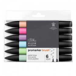 Winsor&Newton brushmarker pastel tones set 6 colours - szal art - skle