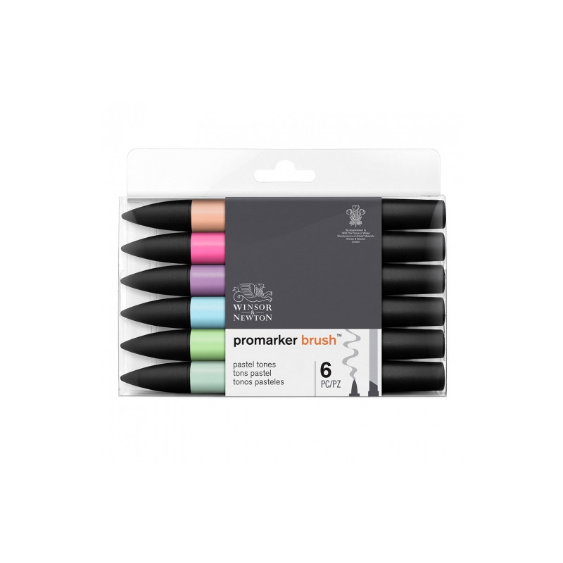 Winsor&Newton brushmarker pastel tones set 6 colours - szal art - skle