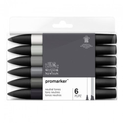 Winsor&Newton promarker neutral tones zestaw 6 kolorów - sklep plastyc