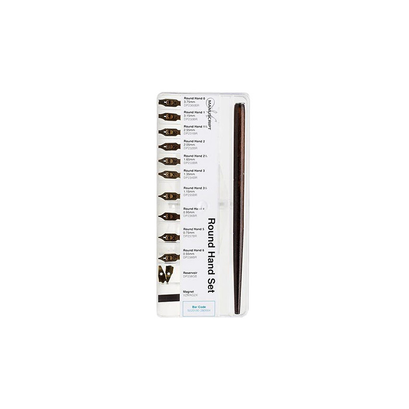 Manuscript round hand set zestaw stalówek
