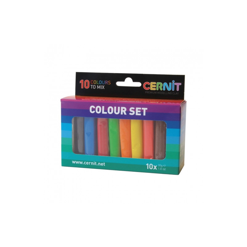 Darwi cernit color set modelling clay 10x30g