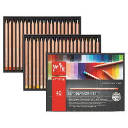Caran d'ache luminance 6901 zestaw 40 rysunkowych kredek - sklep plast