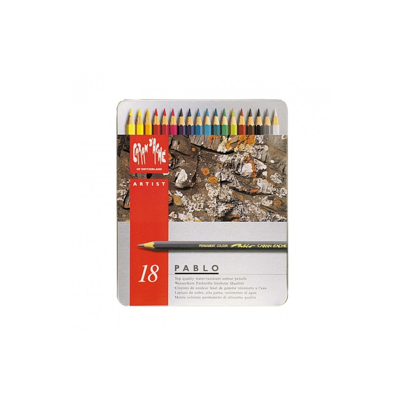 Caran d'ache pablo set of 18 colored pencils in a pack