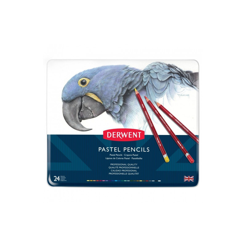 Derwent pastel zestaw pasteli w kredce 24 kolory - sklep plastyczny -