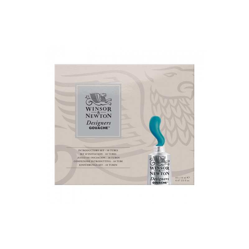Winsor&Newton introductory zestaw gwaszy 10x14ml - sklep plastyczny -