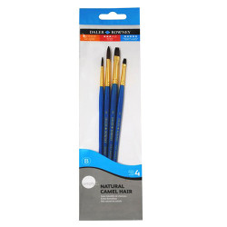 Set of 4 natural brushes Simply Daler Rowney Camel