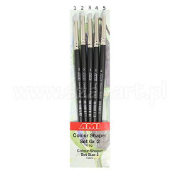 Zestaw 5 gumowych pędzli colour shaper set size 2 AMI - sklep plastycz